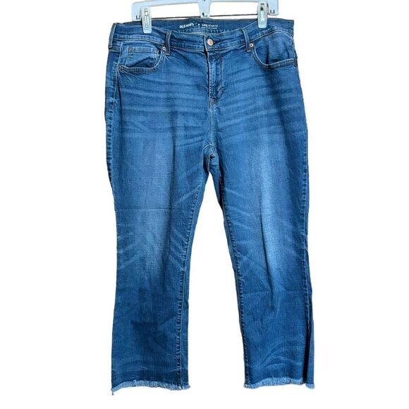 Old Navy Jeans Womens 14 Blue Flare Mid Rise Stretch Denim Bottoms - Picture 1 of 9